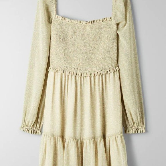 Aritzia Wilfred Tempest Dress XXS Birch/Marsh Green - Picture 2 of 2